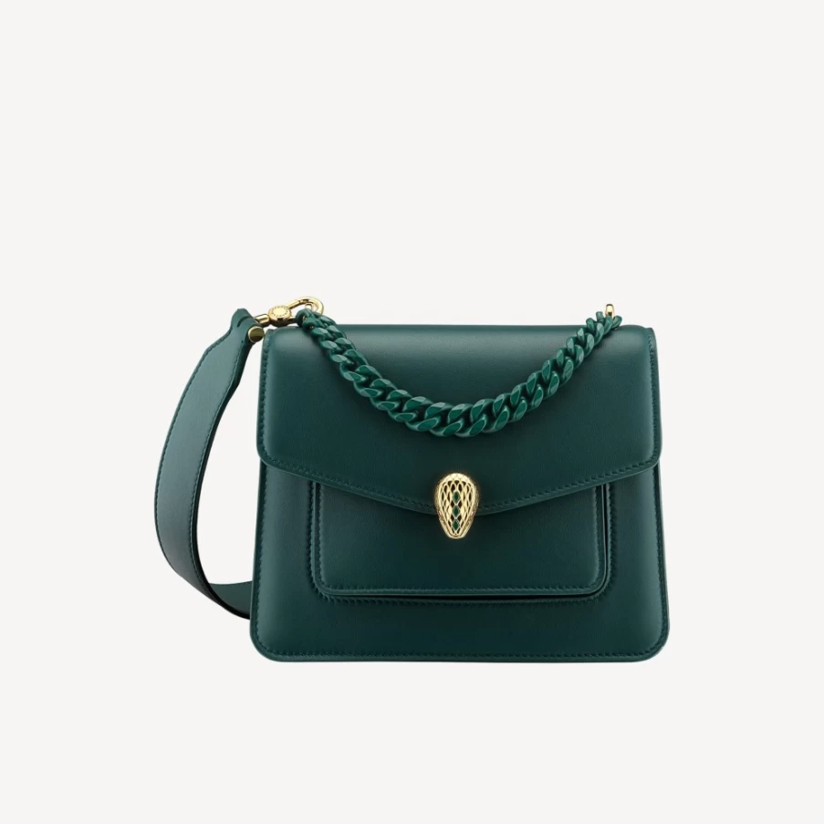 BVLGARI Serpenti Forever Green Crossbody Bag for Women