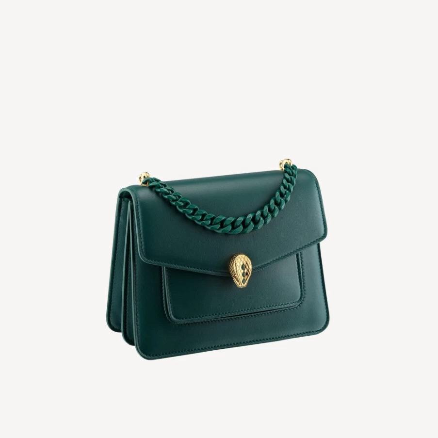 BVLGARI Serpenti Forever Green Crossbody Bag for Women
