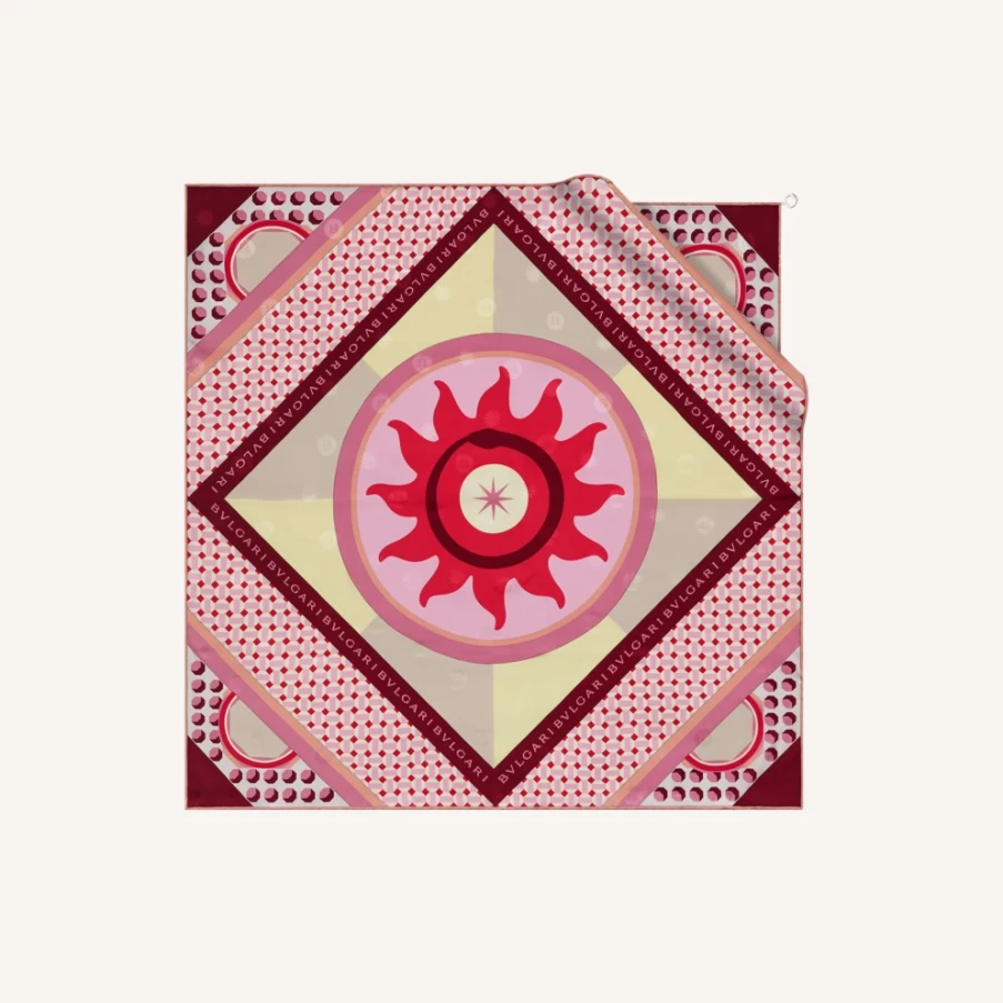 BVLGARI Heritage Pink Scarf for Women - Luxury Silk Fashion Accessory