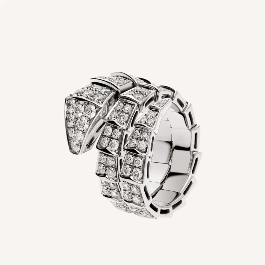 BVLGARI Serpenti Viper Ring - Luxury Snake Design Gold Band Jewelry