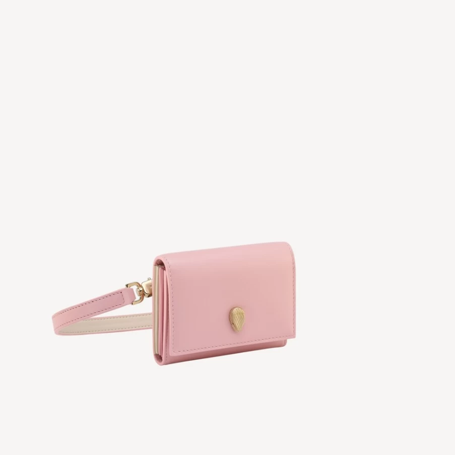 BVLGARI Serpenti Forever Pink Crossbody Card Holder for Women