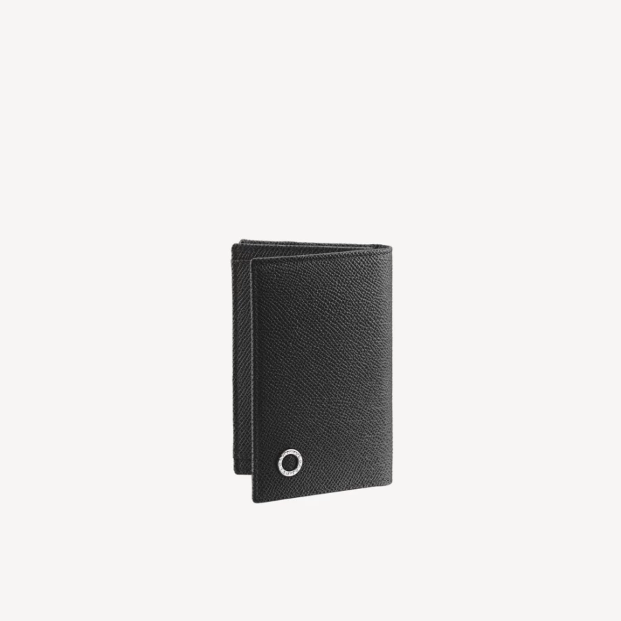 BVLGARI Bvlgari Man Black Leather Business Card Holder for Men