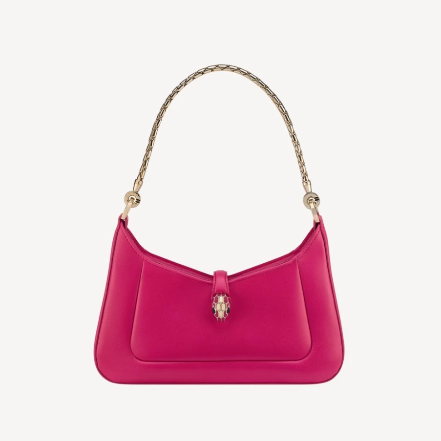 BVLGARI Serpenti Baia Pink Shoulder Bag for Women | Luxury Designer Handbag
