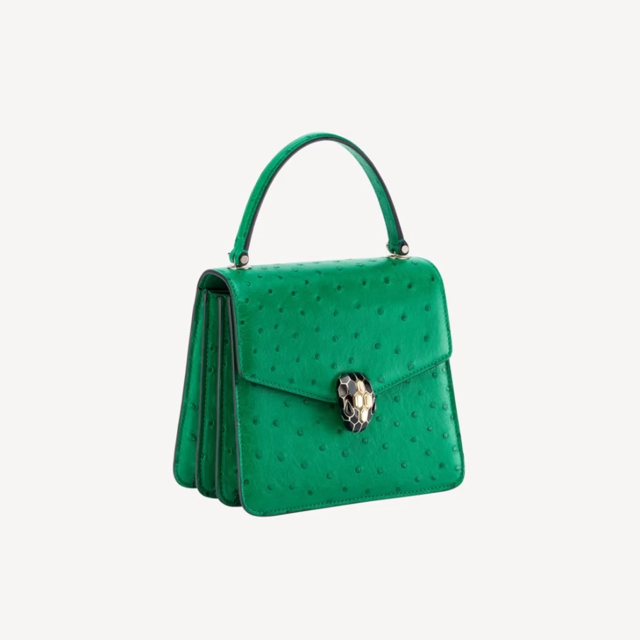 BVLGARI Serpenti Forever Green Top Handle Bag for Women