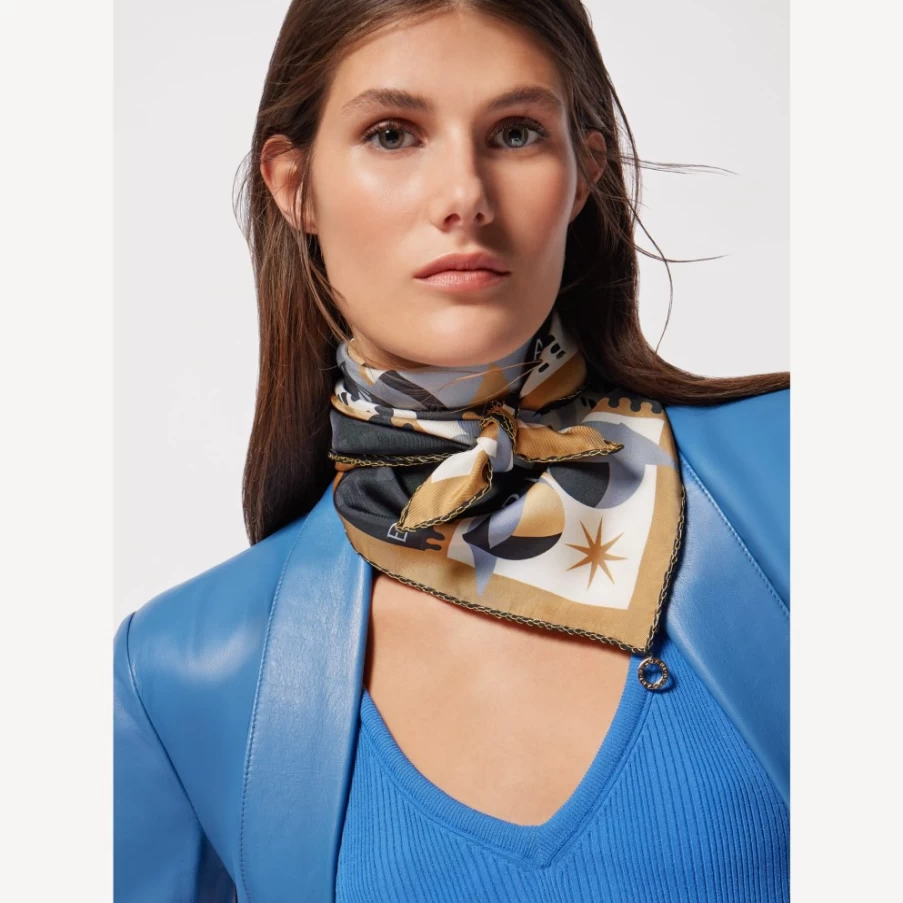 BVLGARI Women's Black Heritage Scarf - Luxury Silk Fashion Accessory