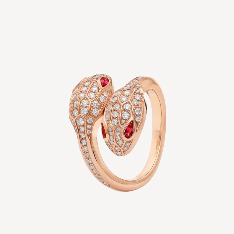 BVLGARI Serpenti Seduttori Red Gold Ring – Luxury Snake Design Jewelry