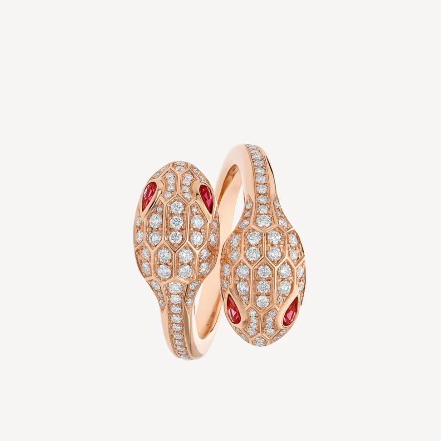 BVLGARI Serpenti Seduttori Red Gold Ring – Luxury Snake Design Jewelry