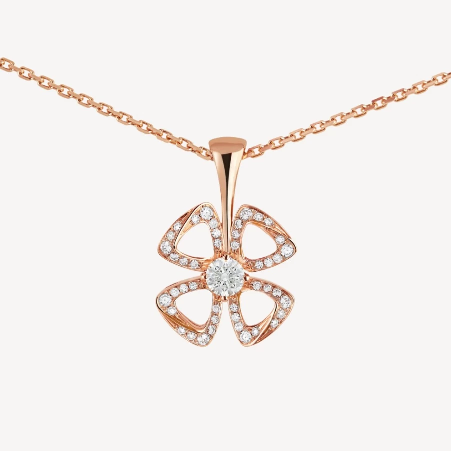BVLGARI Fiorever Necklace – Elegant Floral Diamond Pendant for Women
