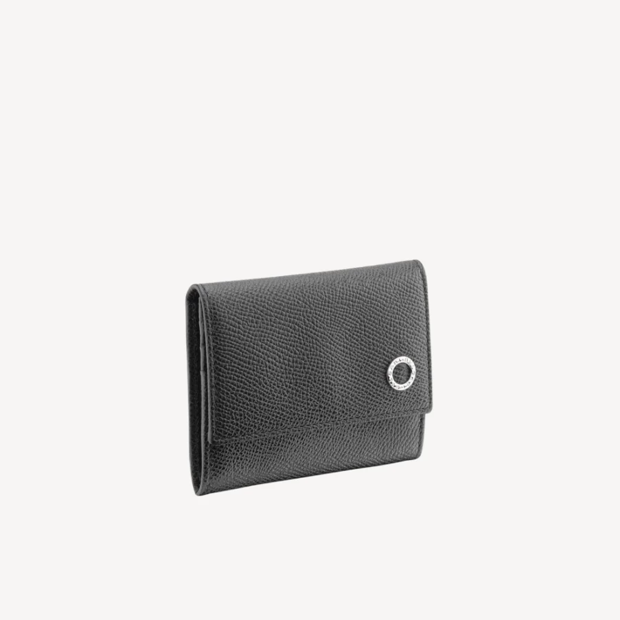 BVLGARI Bvlgari Man Black Leather Card Holder and Coin Purse for Men