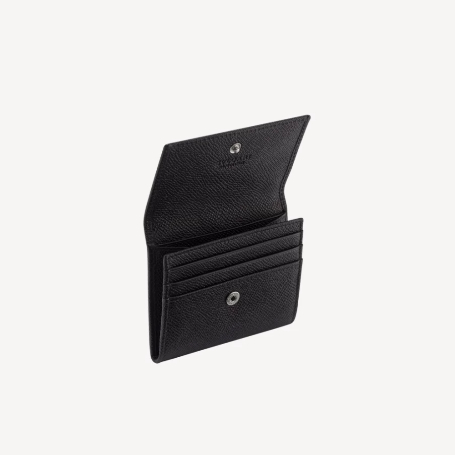 BVLGARI Bvlgari Man Black Leather Card Holder and Coin Purse for Men