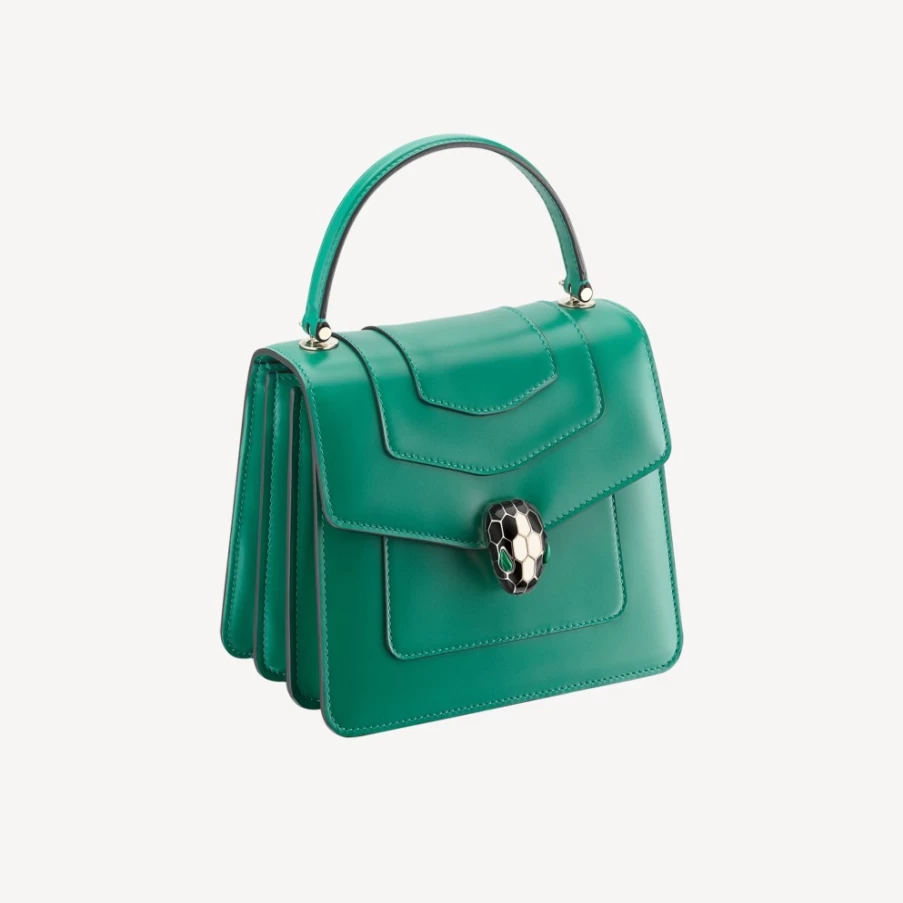 BVLGARI Serpenti Forever Green Top Handle Bag for Women