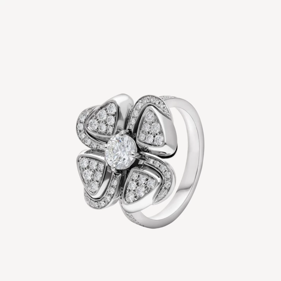 BVLGARI Fiorever Diamond Ring – Luxury Floral Design Rose Gold Band for Women
