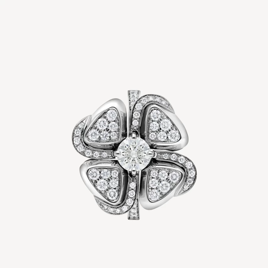 BVLGARI Fiorever Diamond Ring – Luxury Floral Design Rose Gold Band for Women