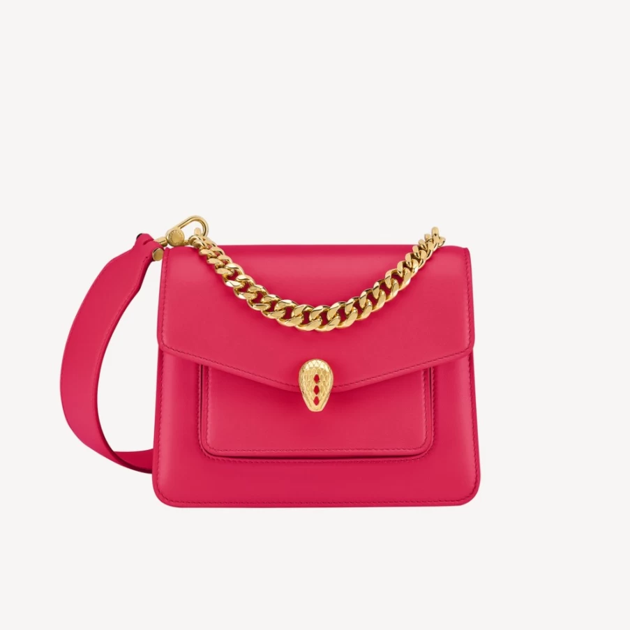 BVLGARI Serpenti Forever Maxi Chain Crossbody Bag in Pink for Women