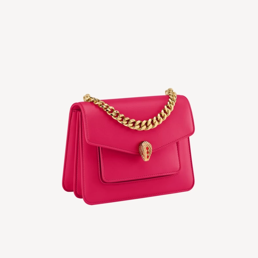 BVLGARI Serpenti Forever Maxi Chain Crossbody Bag in Pink for Women