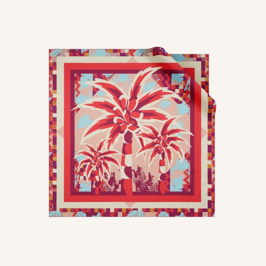 BVLGARI Heritage Red Scarf for Women - Luxury Silk Fashion Accessory