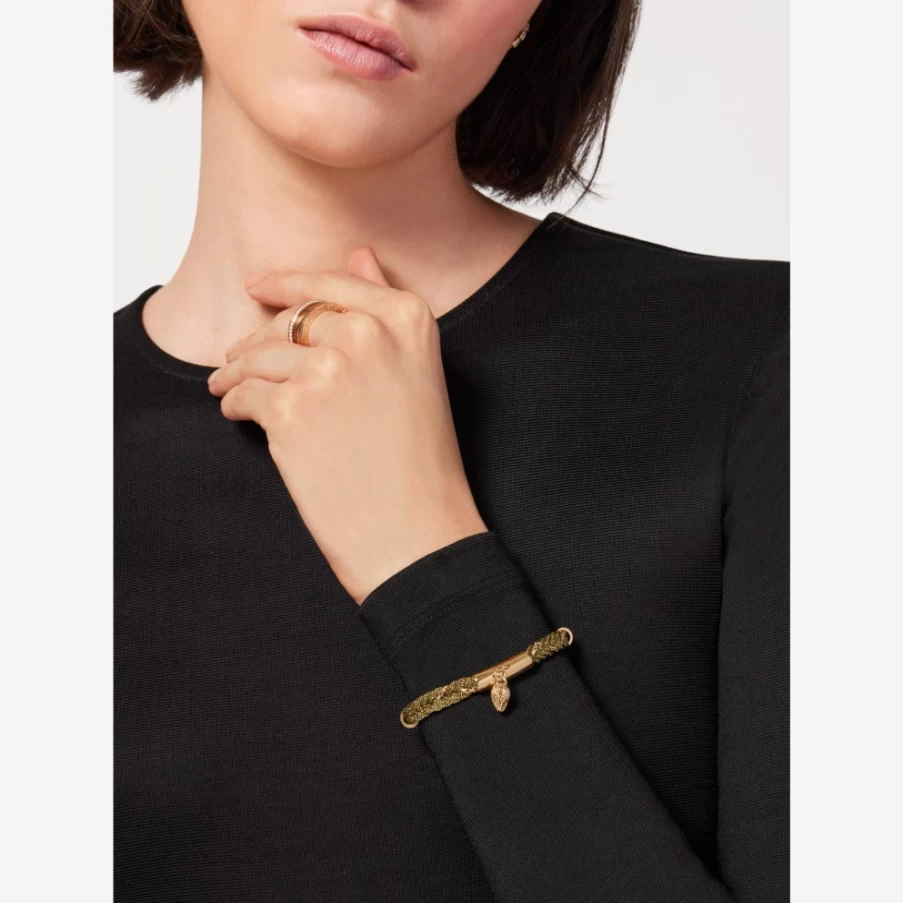 BVLGARI Serpenti Forever Women's Gold Bracelet | Luxury Snake Design Jewelry