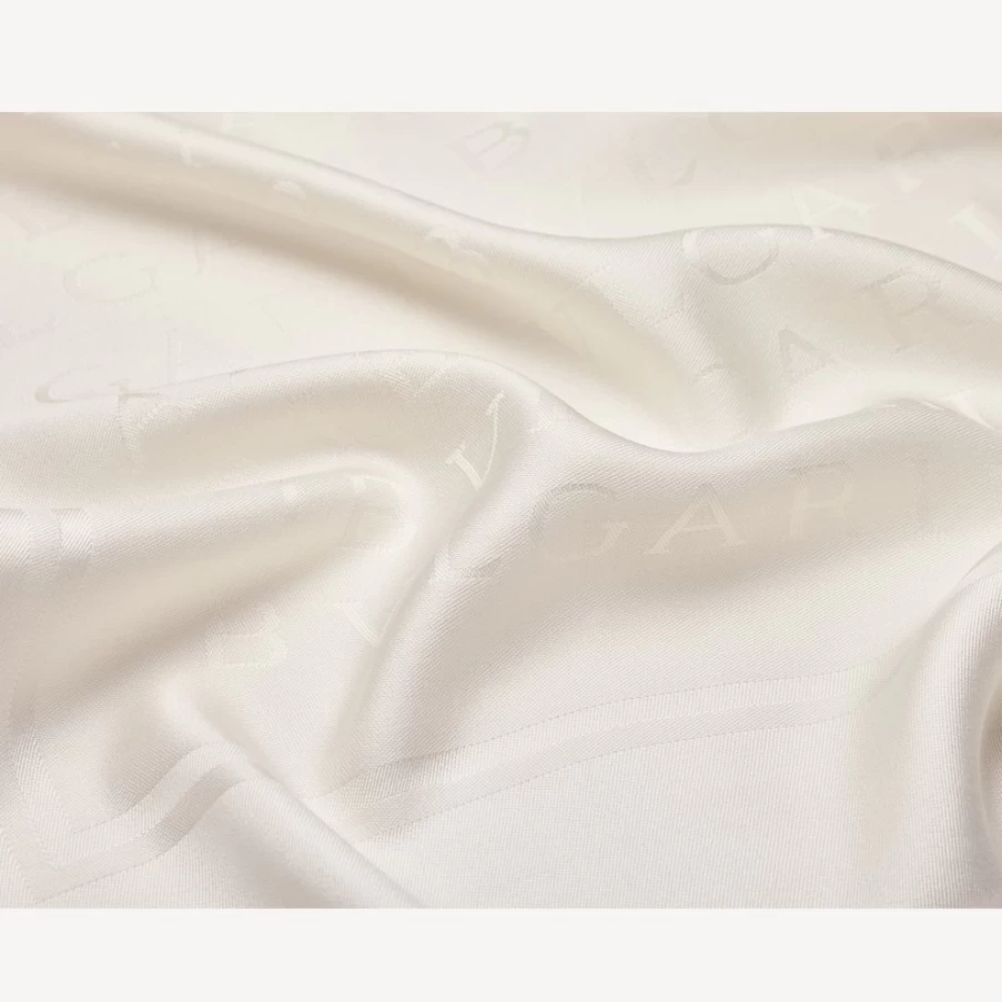 BVLGARI Women's White Logomania Stole - Luxury Cashmere Scarf