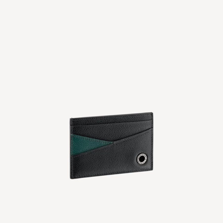 BVLGARI Bvlgari Man Black Leather Card Holder for Men