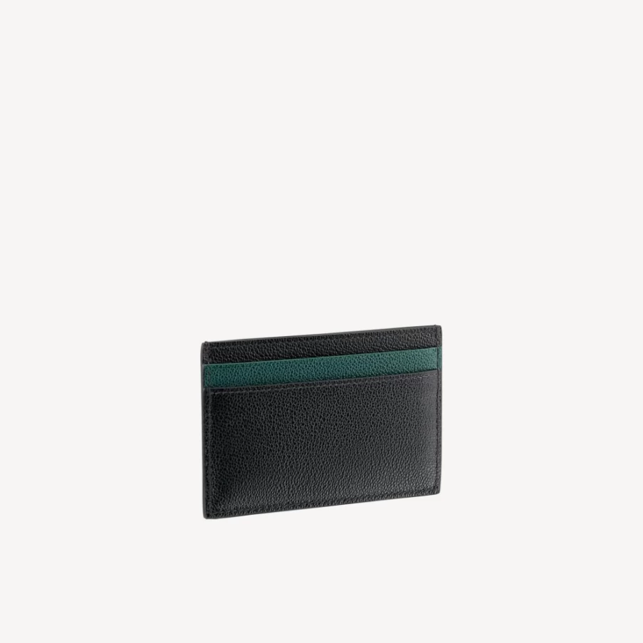 BVLGARI Bvlgari Man Black Leather Card Holder for Men