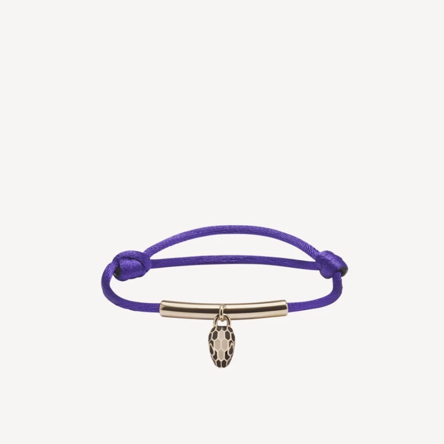 BVLGARI Serpenti Forever Purple Leather Bracelet for Women | Luxury Snake Design