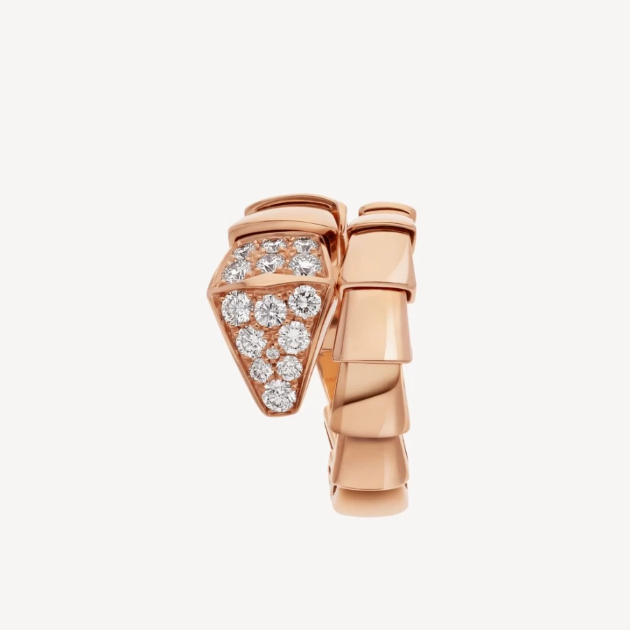 BVLGARI Serpenti Viper Ring 18K Gold Luxury Snake Design Italian Jewelry