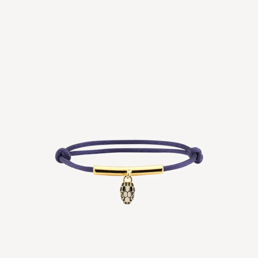 BVLGARI Serpenti Forever Blue Leather Bracelet for Women | Luxury Snake Design