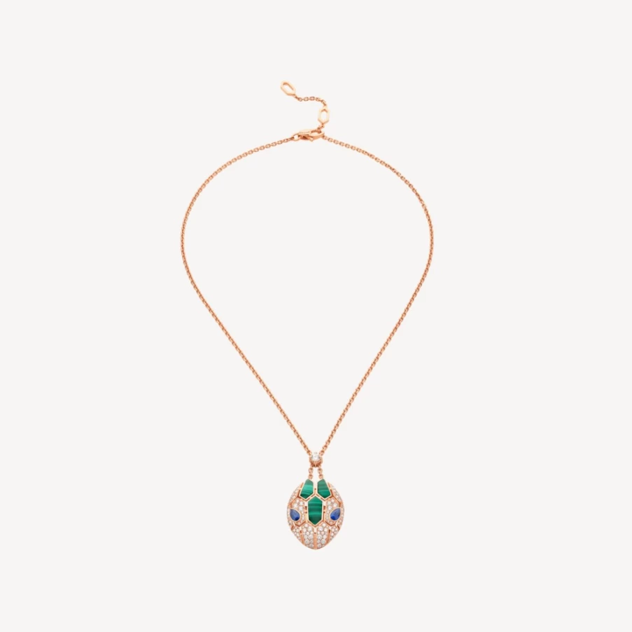 BVLGARI Serpenti Blue Green Gemstone Necklace | Luxury Snake Jewelry