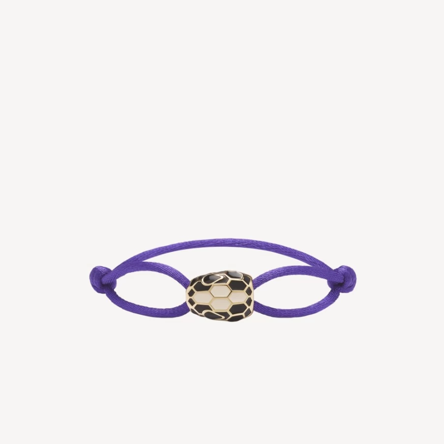 BVLGARI Serpenti Forever Purple Leather Bracelet for Women | Luxury Snake Design