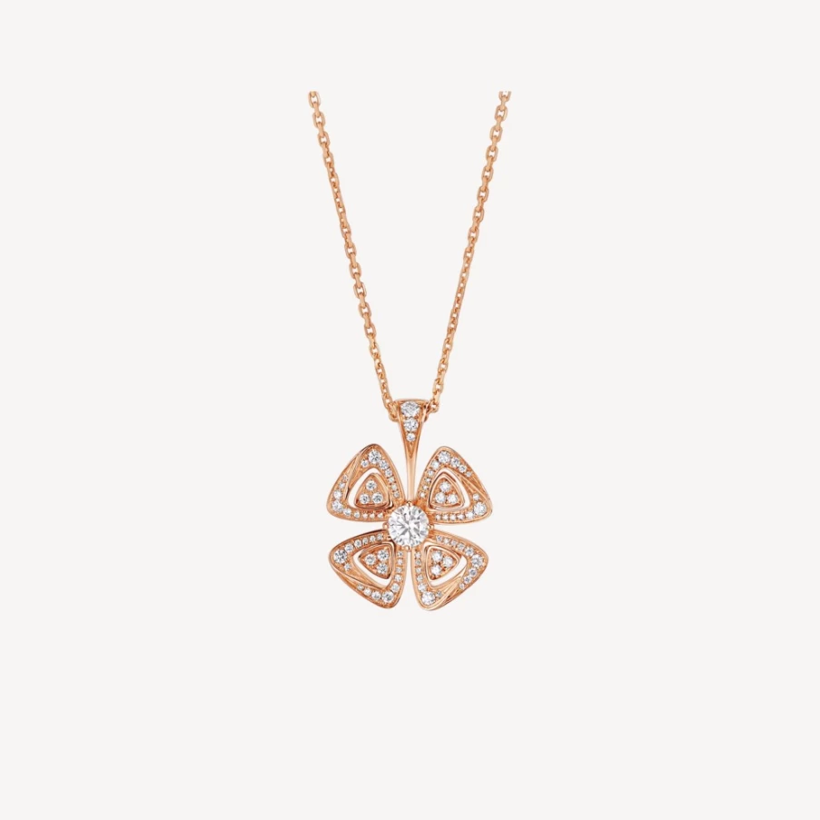 BVLGARI Fiorever Necklace – Elegant Floral Design Diamond Pendant for Women