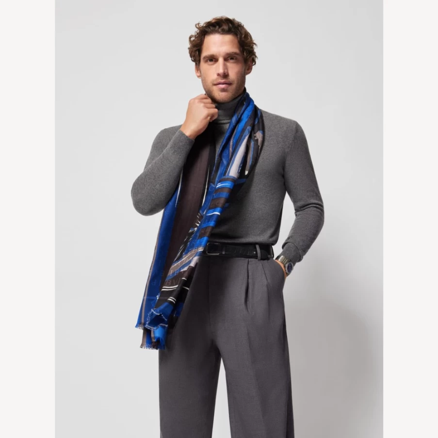 BVLGARI Women's Black Logomania Stole - Luxury Cashmere Scarf