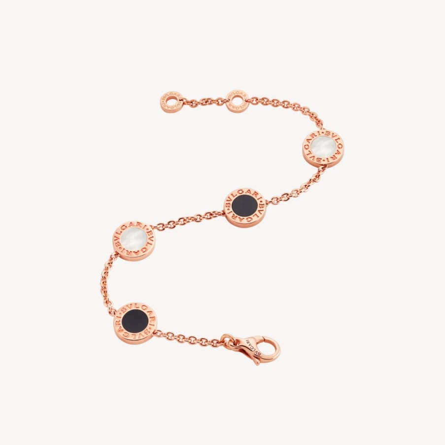 BVLGARI BVLGARI Black and White Leather Bracelet for Men and Women