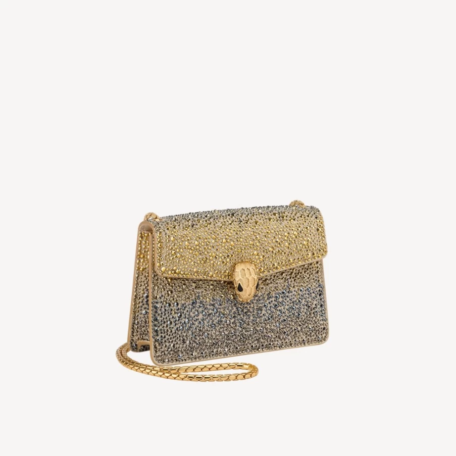 BVLGARI Serpenti Forever Light Gold Mini Crossbody Bag for Women