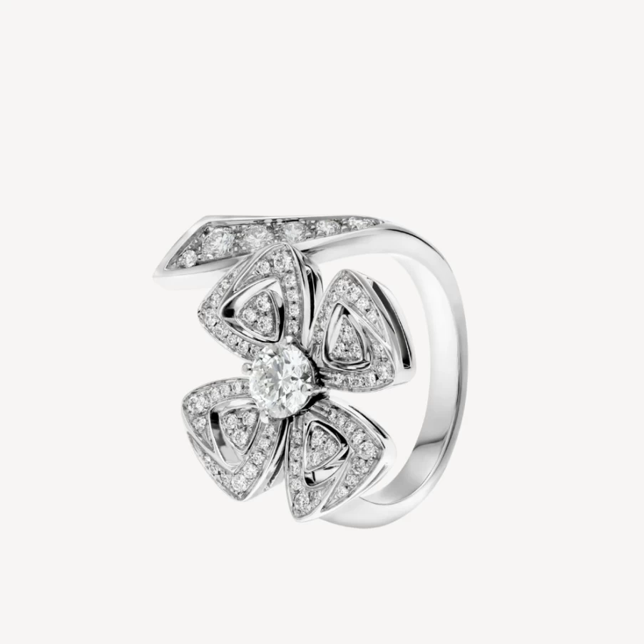 BVLGARI Fiorever Diamond Ring in 18K Gold | Luxury Floral Jewelry Collection