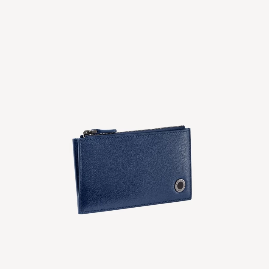 BVLGARI Bvlgari Man Blue Leather Card Holder for Men