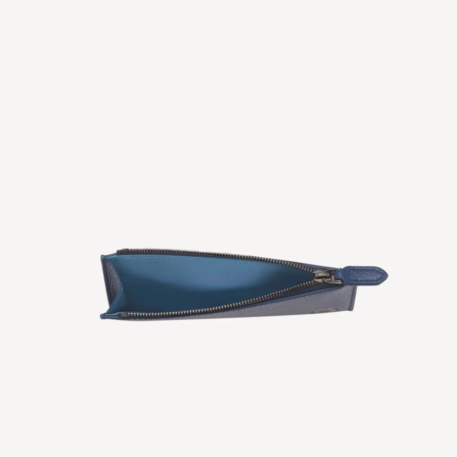 BVLGARI Bvlgari Man Blue Leather Card Holder for Men
