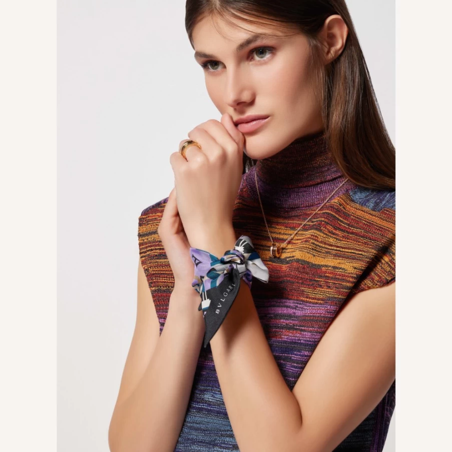 BVLGARI Black Heritage Scrunchy for Women - Luxury Hair Accessory