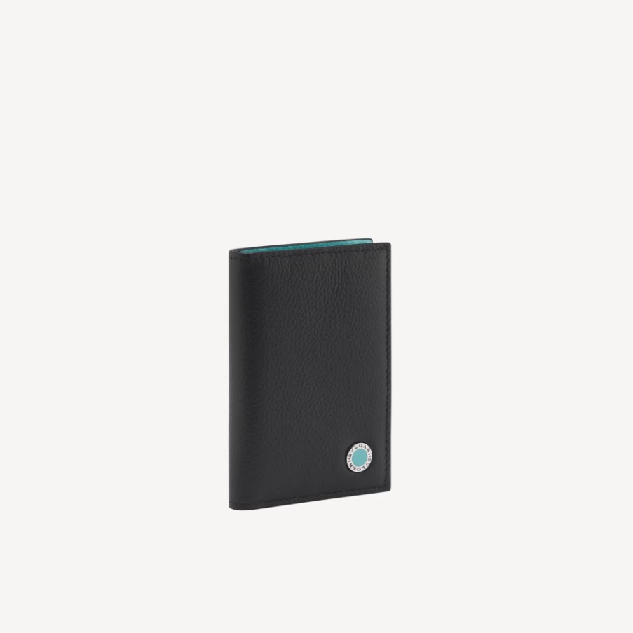 BVLGARI Bvlgari Man Black Leather Card Holder for Men