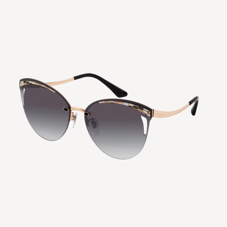 BVLGARI Serpenti Black Gold Sunglasses for Women Luxury Designer Eyewear