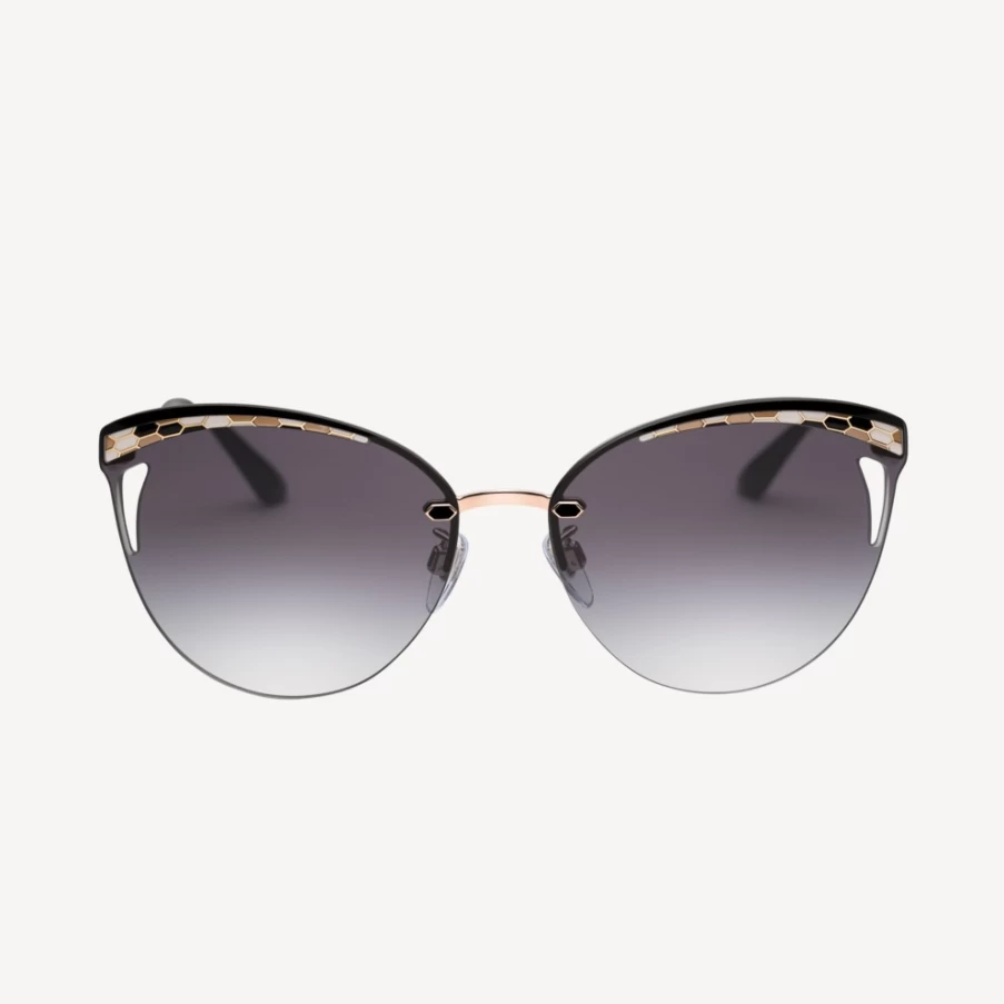 BVLGARI Serpenti Black Gold Sunglasses for Women Luxury Designer Eyewear