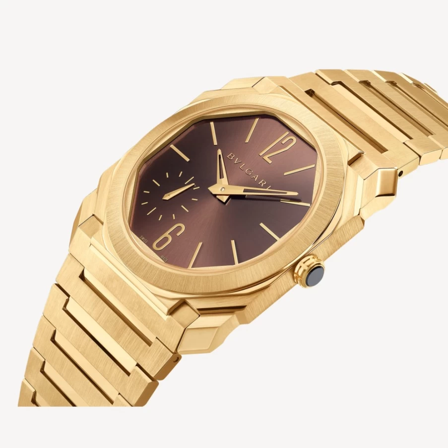 BVLGARI Octo Finissimo Men's Yellow Luxury Watch – Ultra-Thin Automatic Timepiece