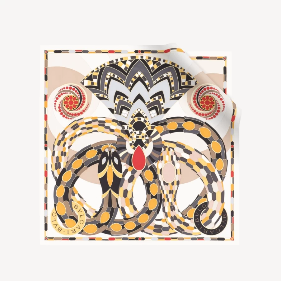 BVLGARI Women's White Heritage Scarf - Luxury Cashmere Wrap