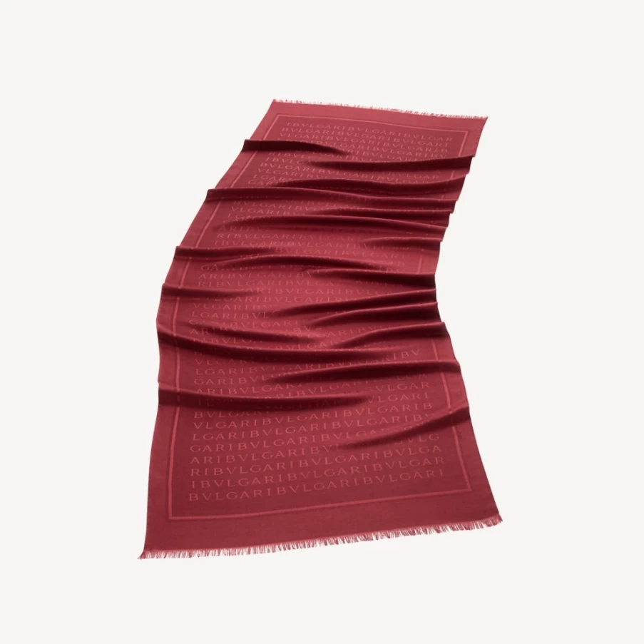 BVLGARI Women's Red Logomania Stole - Luxury Branded Scarf