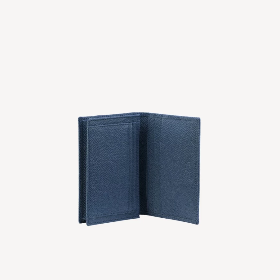 BVLGARI Bvlgari Man Blue Leather Business Card Holder for Men