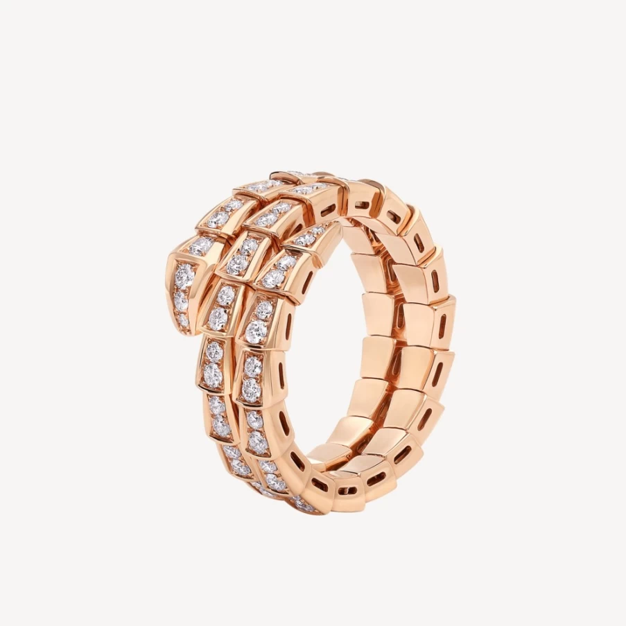 BVLGARI Serpenti Viper Ring | Luxury Snake Design Ring | 18K Gold & Precious Stones
