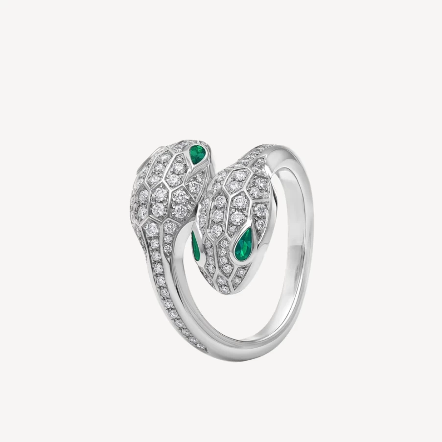 BVLGARI Serpenti Seduttori Green Gold Ring – Luxury Snake Jewelry Collection