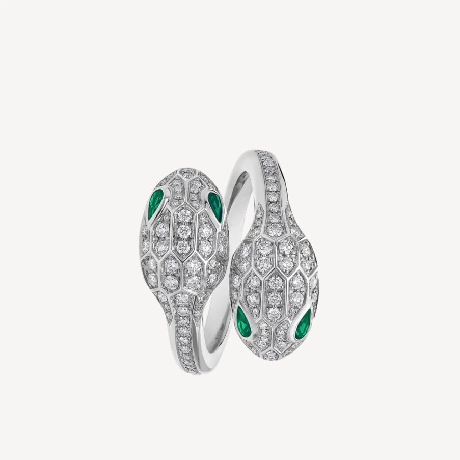 BVLGARI Serpenti Seduttori Green Gold Ring – Luxury Snake Jewelry Collection