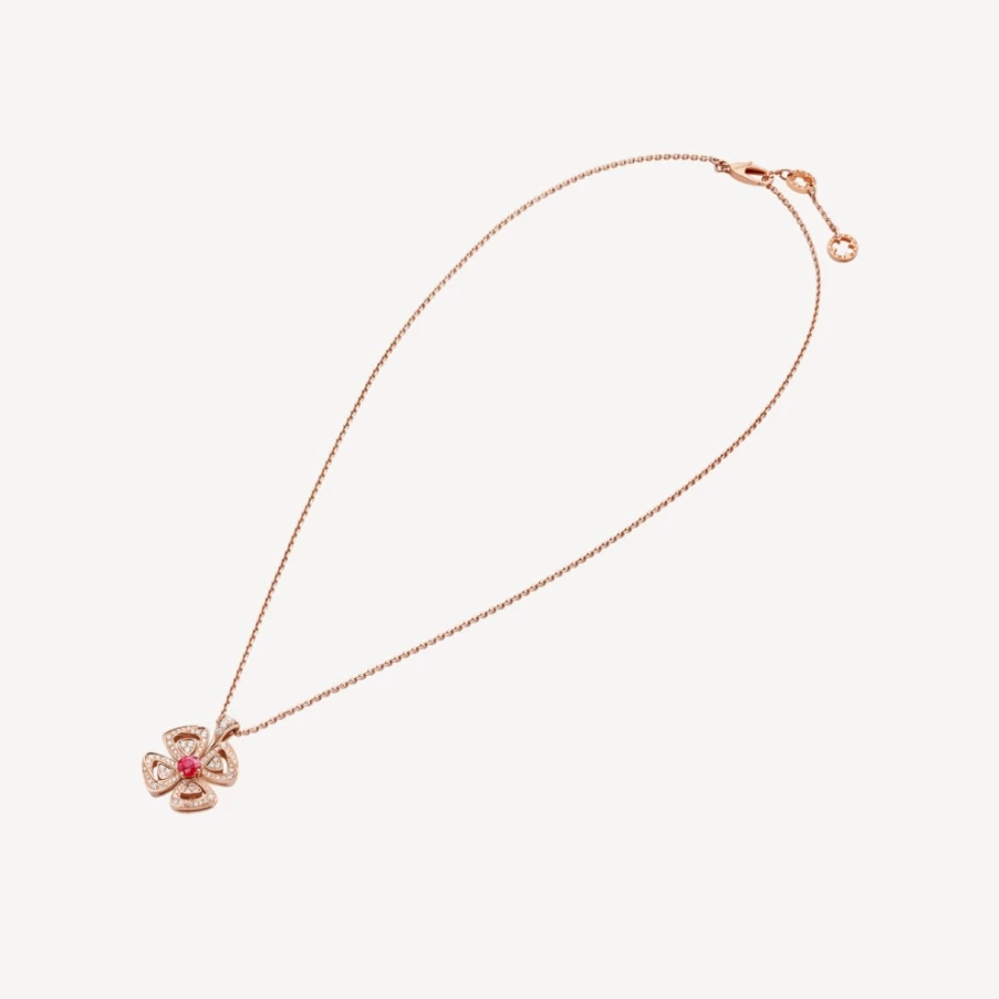 BVLGARI Fiorever Necklace – Elegant Floral Diamond Pendant for Women