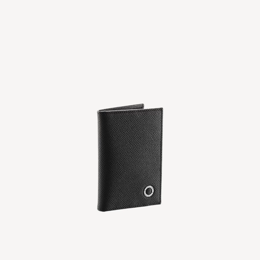 BVLGARI Bvlgari Man Black Leather Card Holder for Men