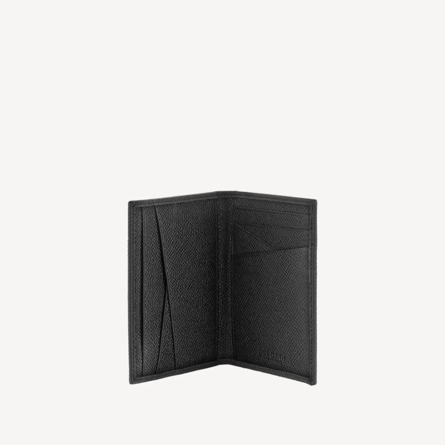 BVLGARI Bvlgari Man Black Leather Card Holder for Men